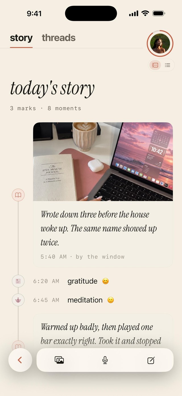 Today's story in Mark: three marks, a photo, and a few lines written before the house woke up